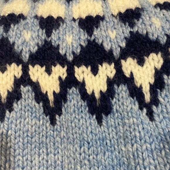 SOLD — Hand Knitted Fair Isle Long Sleeve Pullover Sweater - Picture 6 of 8
